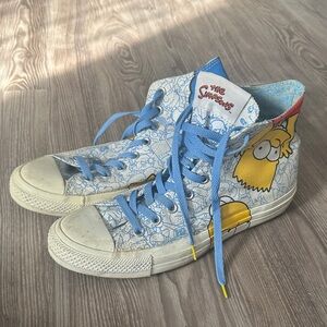 Converse Blue The Simpson’s Cartoon High-Top Sneakers